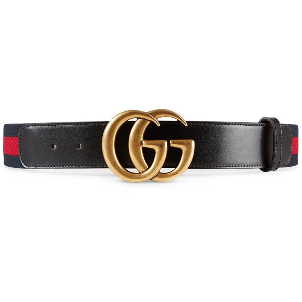 Gucci Belt Gold Buckle/Navy/Red/Black Leather